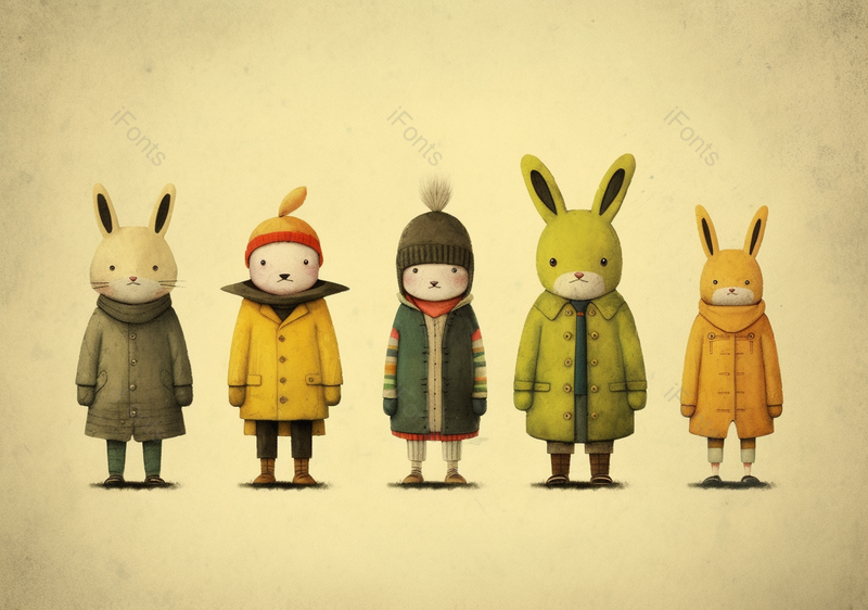 拟人化可爱卡通动物手绘插画图,插画/手绘图,插画/手绘图库,插画/手绘图下载,插画/手绘